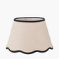 Tabitha 30cm Cream Jute Scalloped Edge Tapered Lampshade with Black Binding