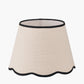 Tabitha 35cm Cream Jute Scalloped Edge Tapered Lamp Shade with Contrast Binding