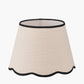 Tabitha 35cm Cream Jute Scalloped Edge Tapered Lampshade with Black Binding