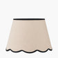 Tabitha 40cm Cream Jute Scalloped Edge Tapered Lampshade with Black Binding