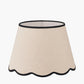 Tabitha 40cm Cream Jute Scalloped Edge Tapered Lampshade with Black Binding