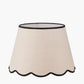 Tabitha 45cm Cream Jute Scalloped Edge Tapered Lamp Shade with Contrast Binding