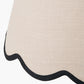 Tabitha 45cm Cream Jute Scalloped Edge Tapered Lampshade with Black Binding