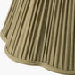 Malia 40cm Olive Green Mushroom Pleat Scalloped Tapered Lamp Shade