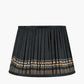 Samaira 30cm Black Silk Border Print Mushroom Pleat Tapered Lampshade