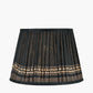 Samaira 30cm Black Silk Border Print Mushroom Pleat Tapered Lampshade
