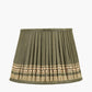 Samaira 30cm Olive Silk Border Print Mushroom Pleat Tapered Lampshade