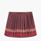 Samaira 30cm Red Silk Border Print Mushroom Pleat Tapered Lampshade