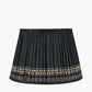 Samaira 35cm Black Silk Border Print Mushroom Pleat Tapered Lampshade