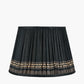 Samaira 35cm Black Silk Border Print Mushroom Pleat Tapered Lampshade