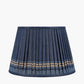Samaira 35cm Denim Silk Border Print Mushroom Pleat Tapered Lampshade