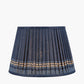 Samaira 35cm Denim Silk Border Print Mushroom Pleat Tapered Lampshade