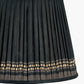Samaira 40cm Black Silk Border Print Mushroom Pleat Tapered Lampshade