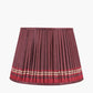 Samaira 40cm Red Silk Border Print Mushroom Pleat Tapered Lampshade