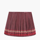 Samaira 40cm Red Silk Border Print Mushroom Pleat Tapered Lampshade