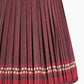 Samaira 40cm Red Silk Border Print Mushroom Pleat Tapered Lampshade