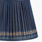 Samaira 45cm Denim Silk Border Print Mushroom Pleat Tapered Lampshade