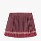 Samaira 45cm Red Silk Border Print Mushroom Pleat Tapered Lampshade