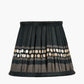 Samaira 16cm Black Silk Border Print Mushroom Pleat Tapered Lampshade