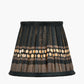 Samaira 16cm Black Silk Border Print Mushroom Pleat Tapered Lampshade