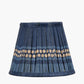 Samaira 16cm Denim Silk Border Print Mushroom Pleat Tapered Lampshade