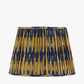 Suri 35 cm Navy and Yellow Ikat Patterned Mushroom Pleat Tapered Lampshade