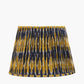 Suri 40 cm Navy and Yellow Ikat Patterned Mushroom Pleat Tapered Lampshade