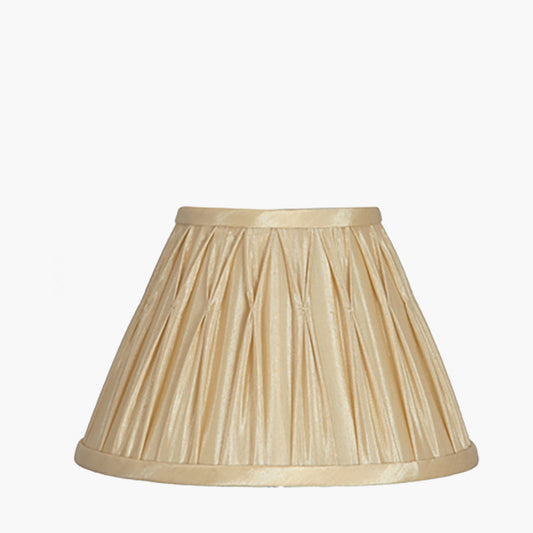 Garbo 30cm Gold Silk Mix Pinch Pleat Tapered Lampshade