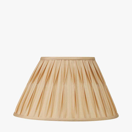 Garbo 20cm Gold Silk Mix Pinch Pleat Tapered Lampshade