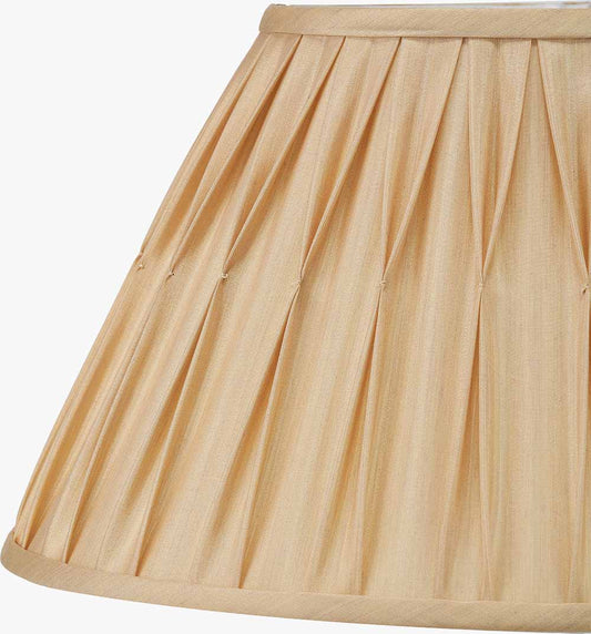 Garbo 20cm Gold Silk Mix Pinch Pleat Tapered Lampshade