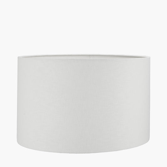 Lino 40cm White Self Lined Linen Cylinder Lampshade