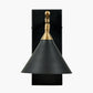 Zeta Matt Black and Antique Brass Wall Light