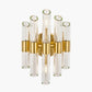 Brielle Clear Glass and Antique Brass 2 Wall Light
