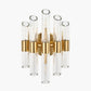 Brielle Clear Glass and Antique Brass 2 Wall Light