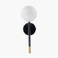 Wanda White Orb and Black Metal Wall Light