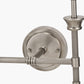 Salvatore Antique Silver Metal Double Wall Light with Pelham 15cm Grey Handloom Tapered Candle Clip Lampshade