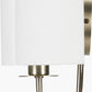 Seraphine Matt Antique Brass Metal and White Cotton Mix Scallop Half Shaded Wall Light