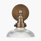 Bowery Ribbed Glass with Antique Brass Fitting Wall Light