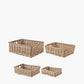 Tobs S/4 Grey Kubu Rattan Rectangular Storage Trays