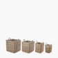 Tobs S/4 Grey Kubu Rattan Square Log Baskets
