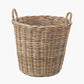 Tobs Grey Kubu Rattan Tall Round Storage Basket