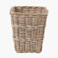 Tobs Grey Kubu Rattan Square Waste Paper Bin