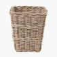 Tobs Grey Kubu Rattan Square Waste Paper Bin