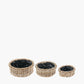 Tobs S/3 Indoor Outdoor Grey Kubu Rattan Round Basket Planters