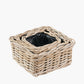 Tobs S/3 Indoor Outdoor Grey Kubu Rattan Square Basket Planters
