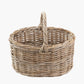 Tobs Grey Kubu Rattan Straight Sided Shopping Basket