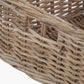 Tobs Grey Kubu Rattan Square Storage Basket with Inset Handles