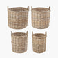 Tobs S/4 Grey Kubu Rattan Tall Round Storage Baskets