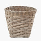 Tobs Grey Kubu Rattan Round Storage Basket with Square Base