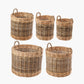 Tobs S/5 Grey and White Kubu Rattan Round Storage Baskets